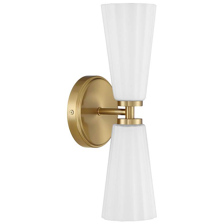 Image 2 2-Light Wall Sconce in Natural Brass more views