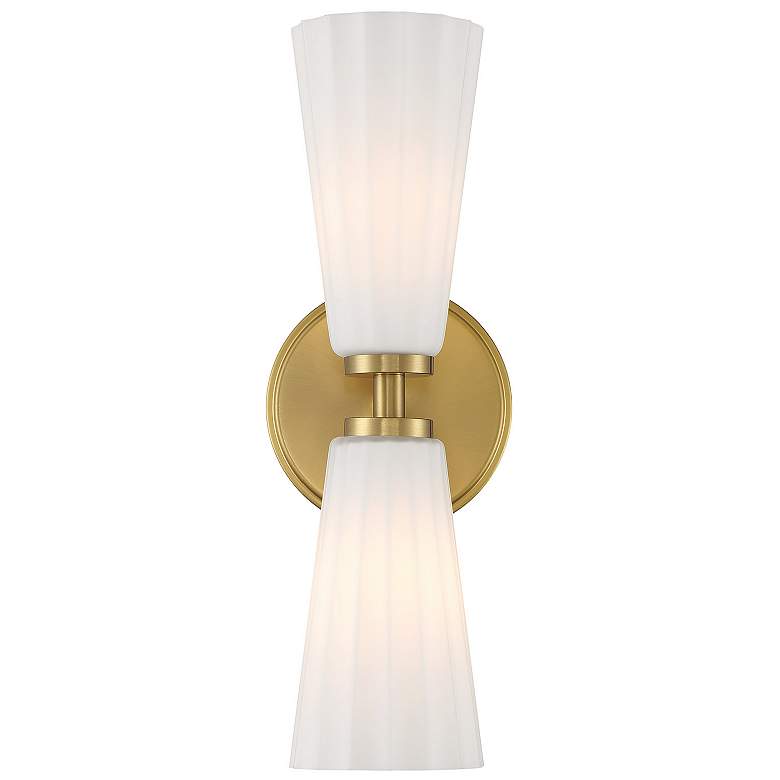 Image 3 2-Light Wall Sconce in Natural Brass more views