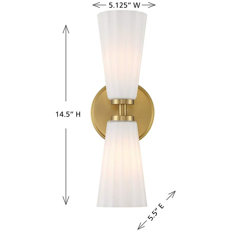 Image 6 2-Light Wall Sconce in Natural Brass more views