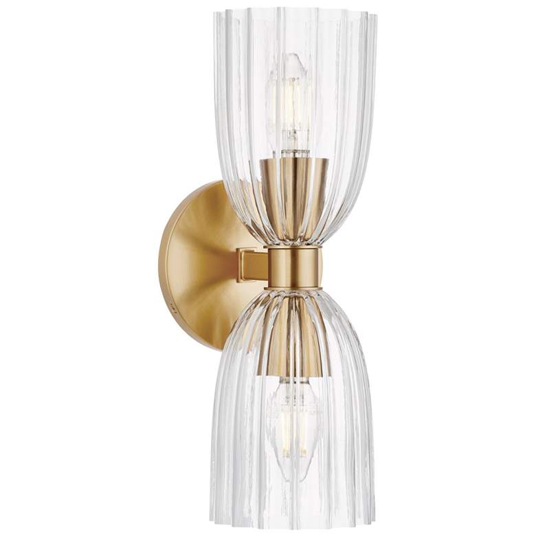 Image 1 2-Light Wall Sconce in Natural Brass