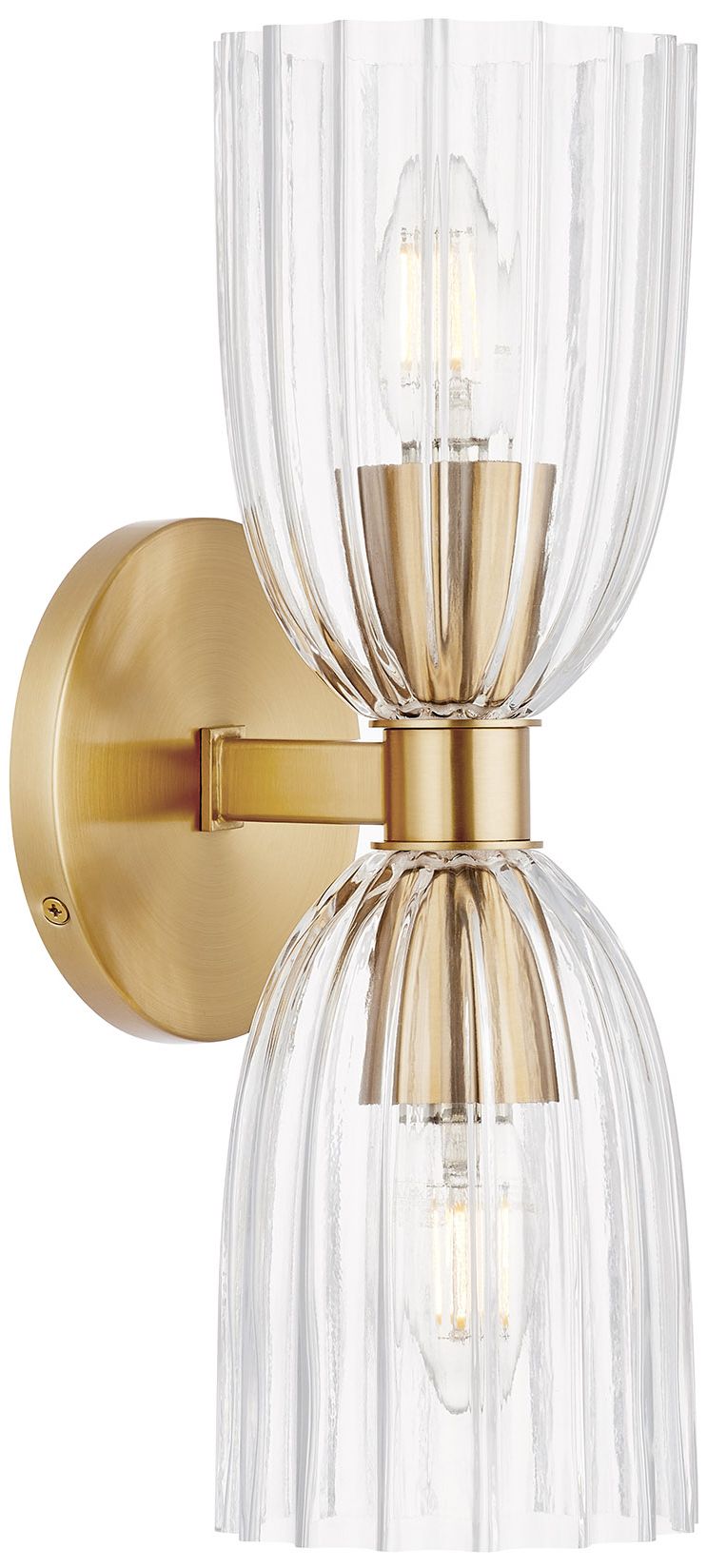 Image 2 2-Light Wall Sconce in Natural Brass more views