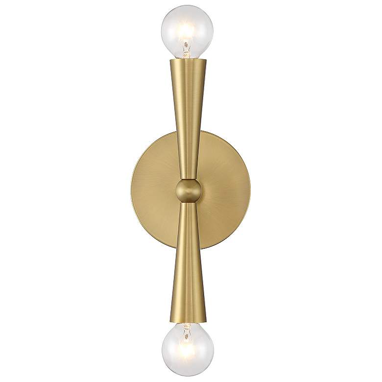 Image 3 2-Light Wall Sconce in Natural Brass more views