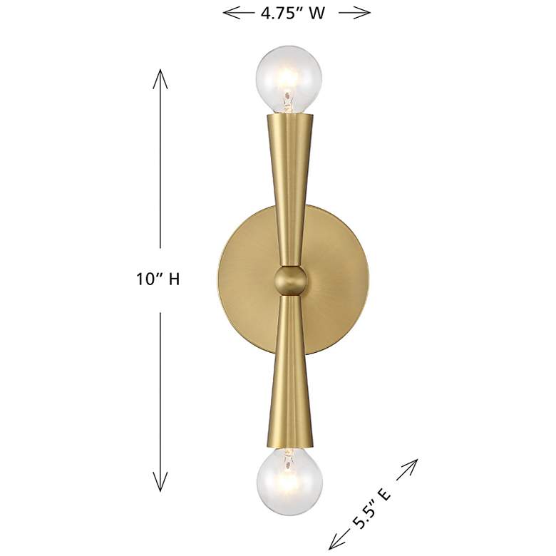 Image 6 2-Light Wall Sconce in Natural Brass more views