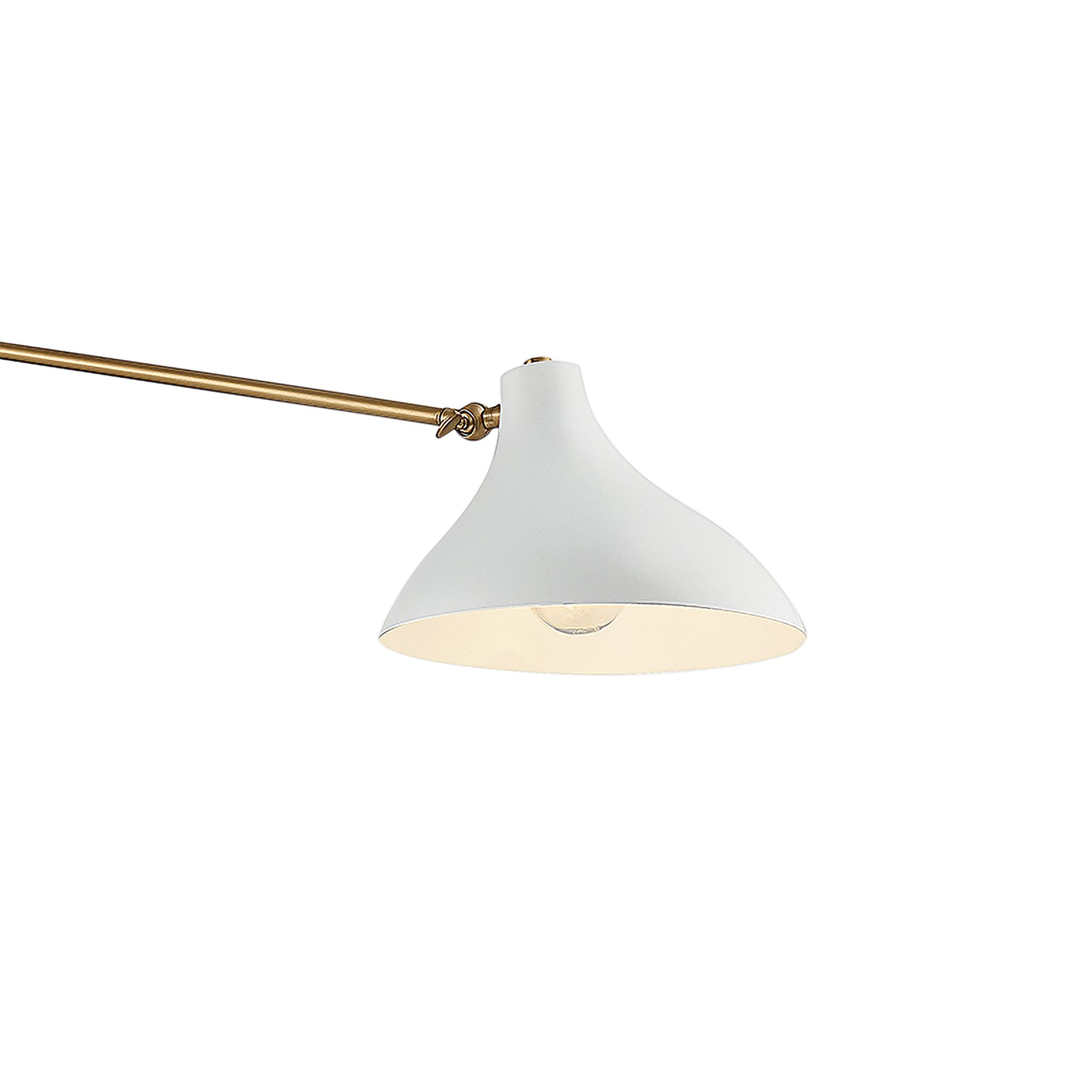 Image 2 2-Light Wall Sconce in White with Natural Brass more views