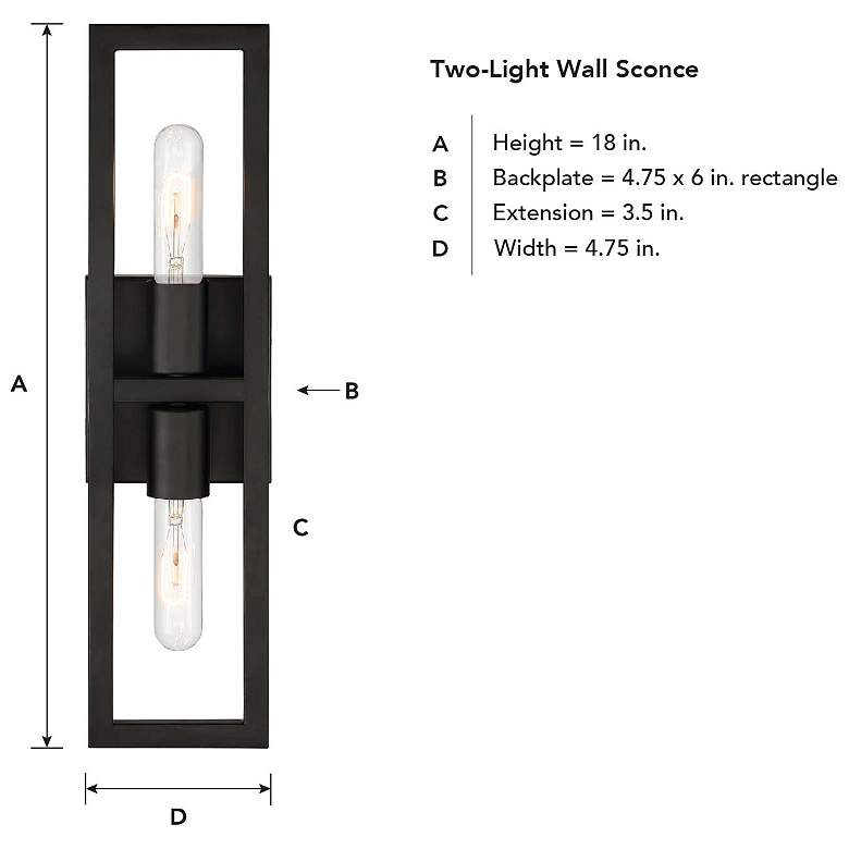 Image 6 2 Light Wall Sconce more views