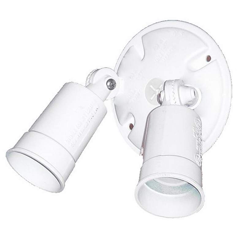 Image 1 2-Light White Cast Aluminum Floodlight