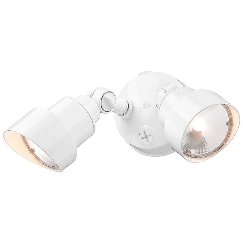Image 3 2-Light White Integrated LED Adjustable Head Floodlight more views