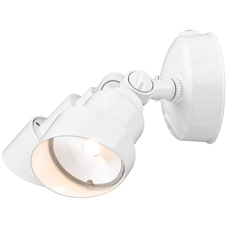 Image 4 2-Light White Integrated LED Adjustable Head Floodlight more views