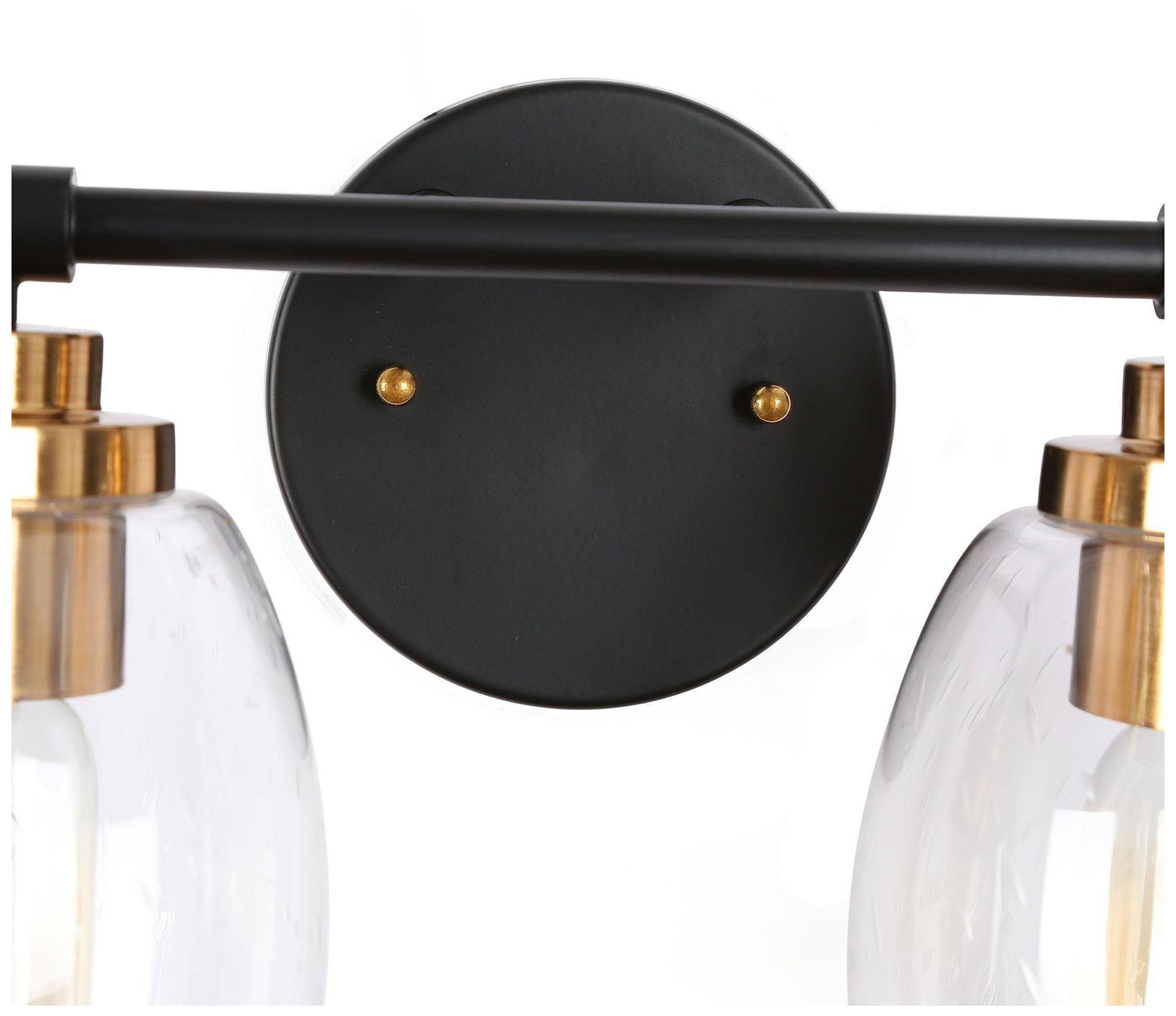 Image 3 2-Lights 12.6"W Bell Black and Imitation Electroplated Copper Wall Lamp more views