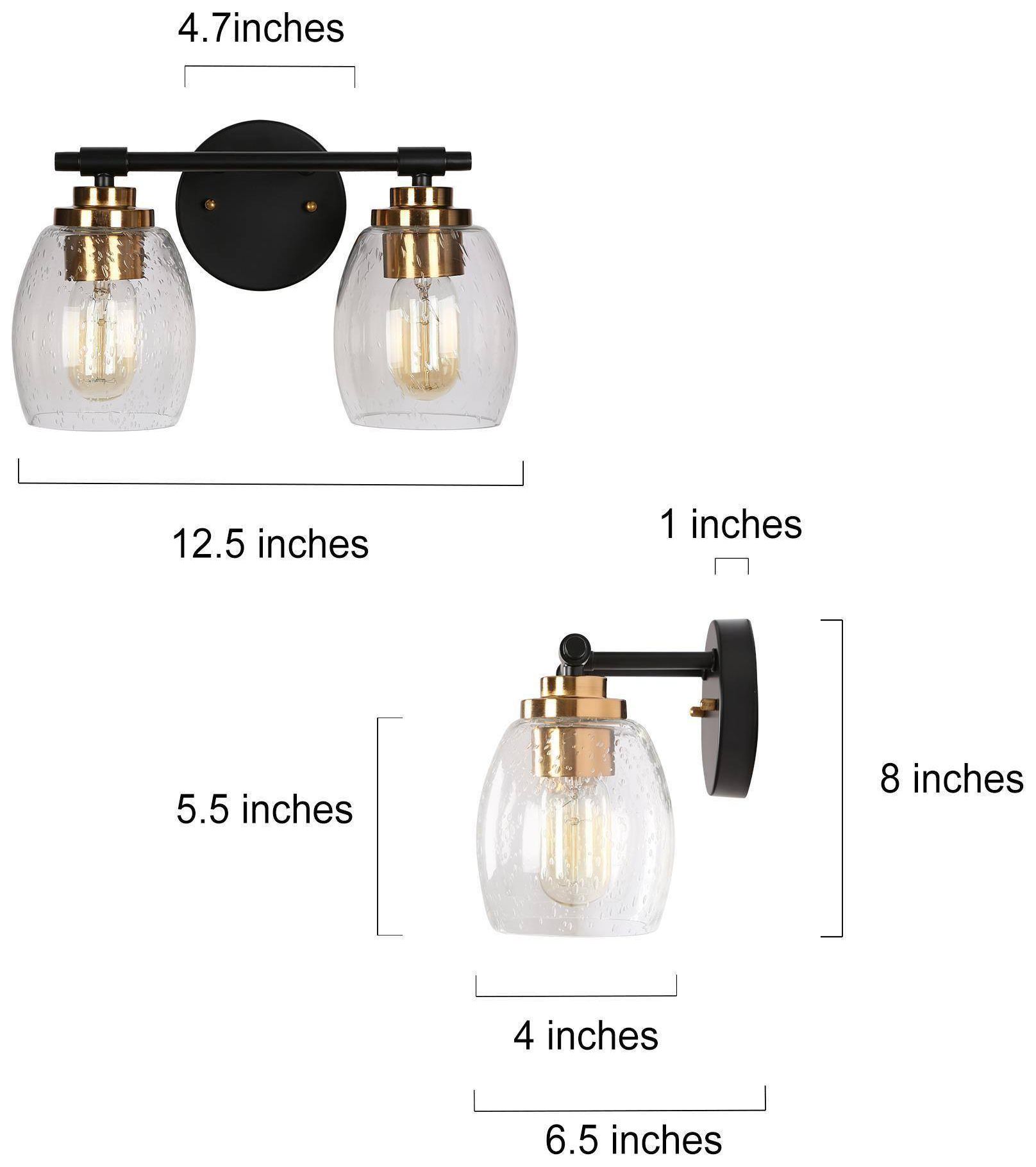 Image 5 2-Lights 12.6"W Bell Black and Imitation Electroplated Copper Wall Lamp more views