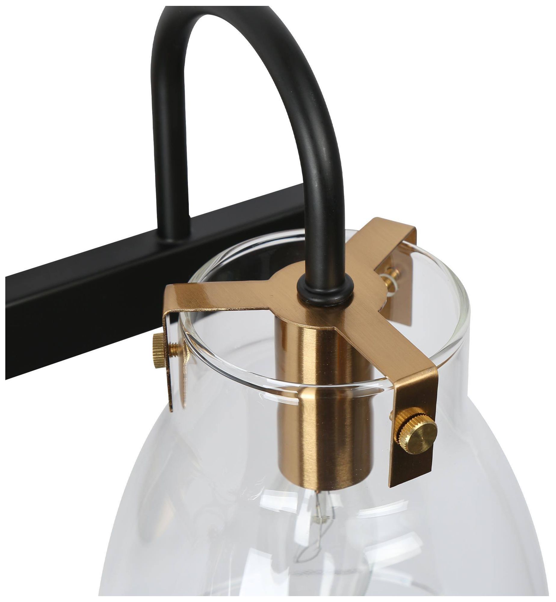 Image 2 2-Lights 13.4"W Bell Black and Imitation Electroplated Copper Wall Lamp more views