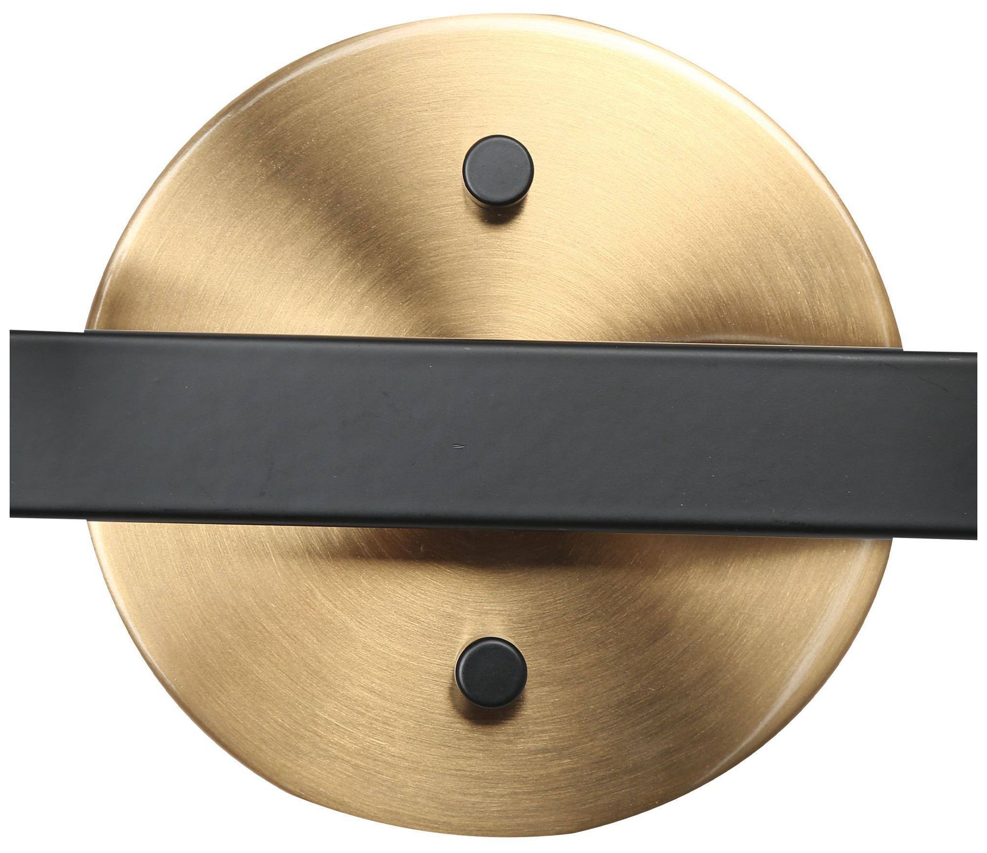 Image 4 2-Lights 13.4"W Bell Black and Imitation Electroplated Copper Wall Lamp more views
