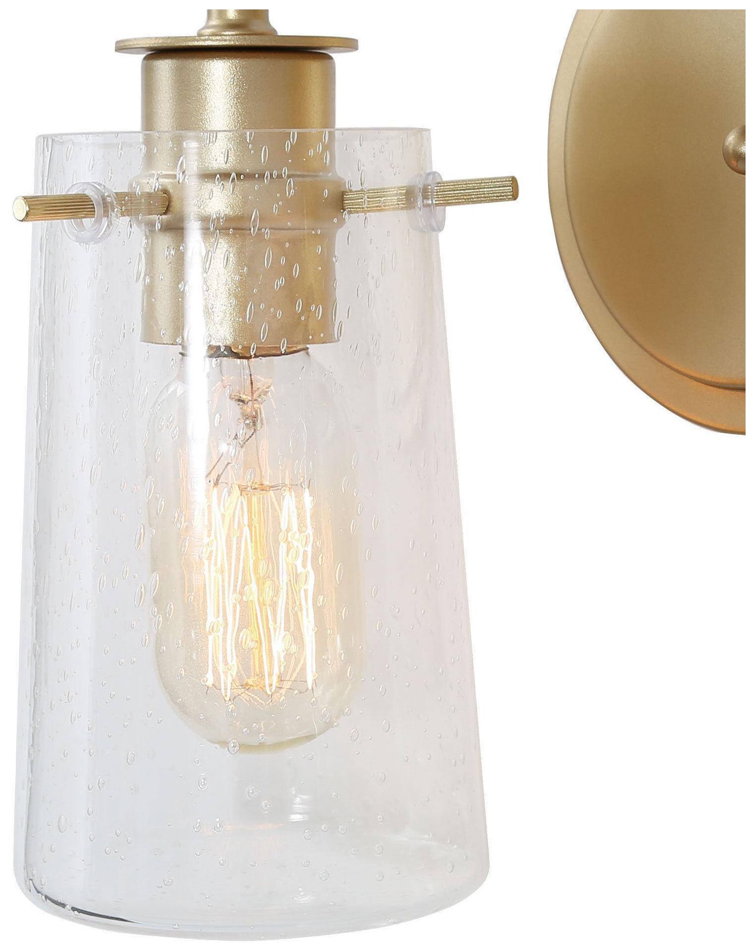 Image 3 2-Lights 13.8"W Cylinder Gold Wall Lamp more views