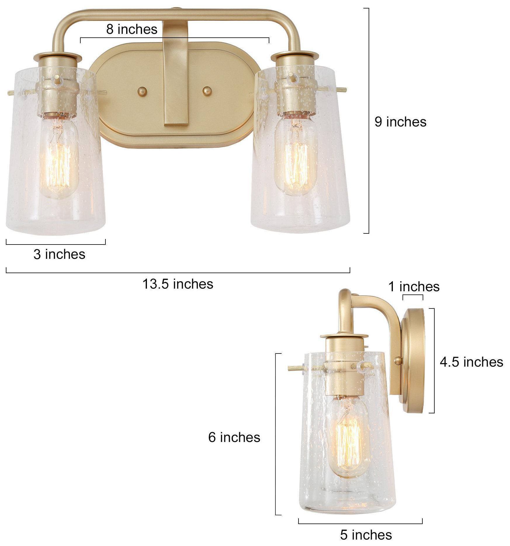 Image 5 2-Lights 13.8"W Cylinder Gold Wall Lamp more views