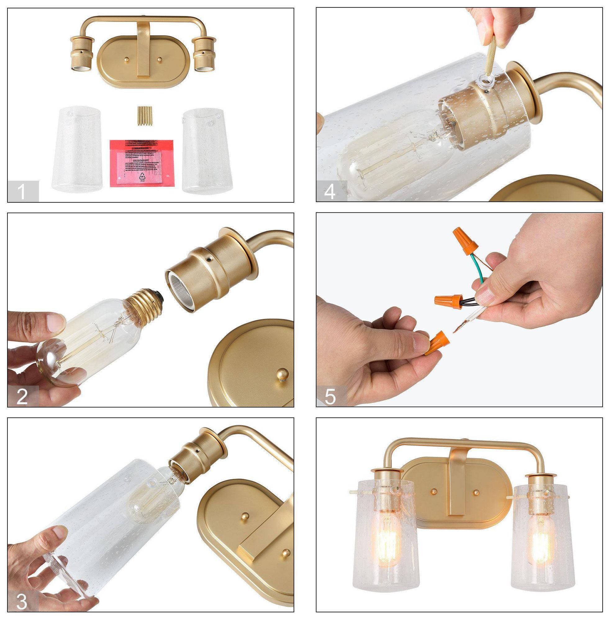 Image 6 2-Lights 13.8"W Cylinder Gold Wall Lamp more views