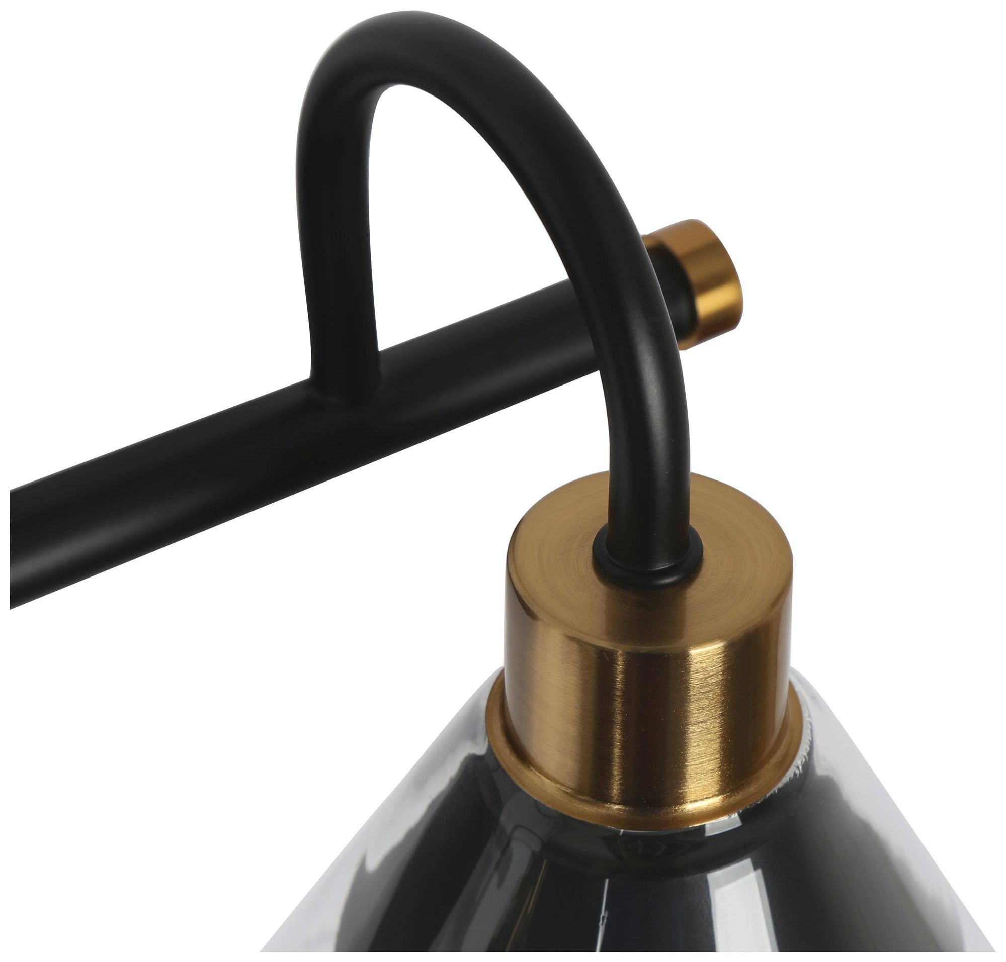 Image 2 2-Lights 13.8"W Tapered Black and Imitation Electroplated Copper Wall Lamp more views