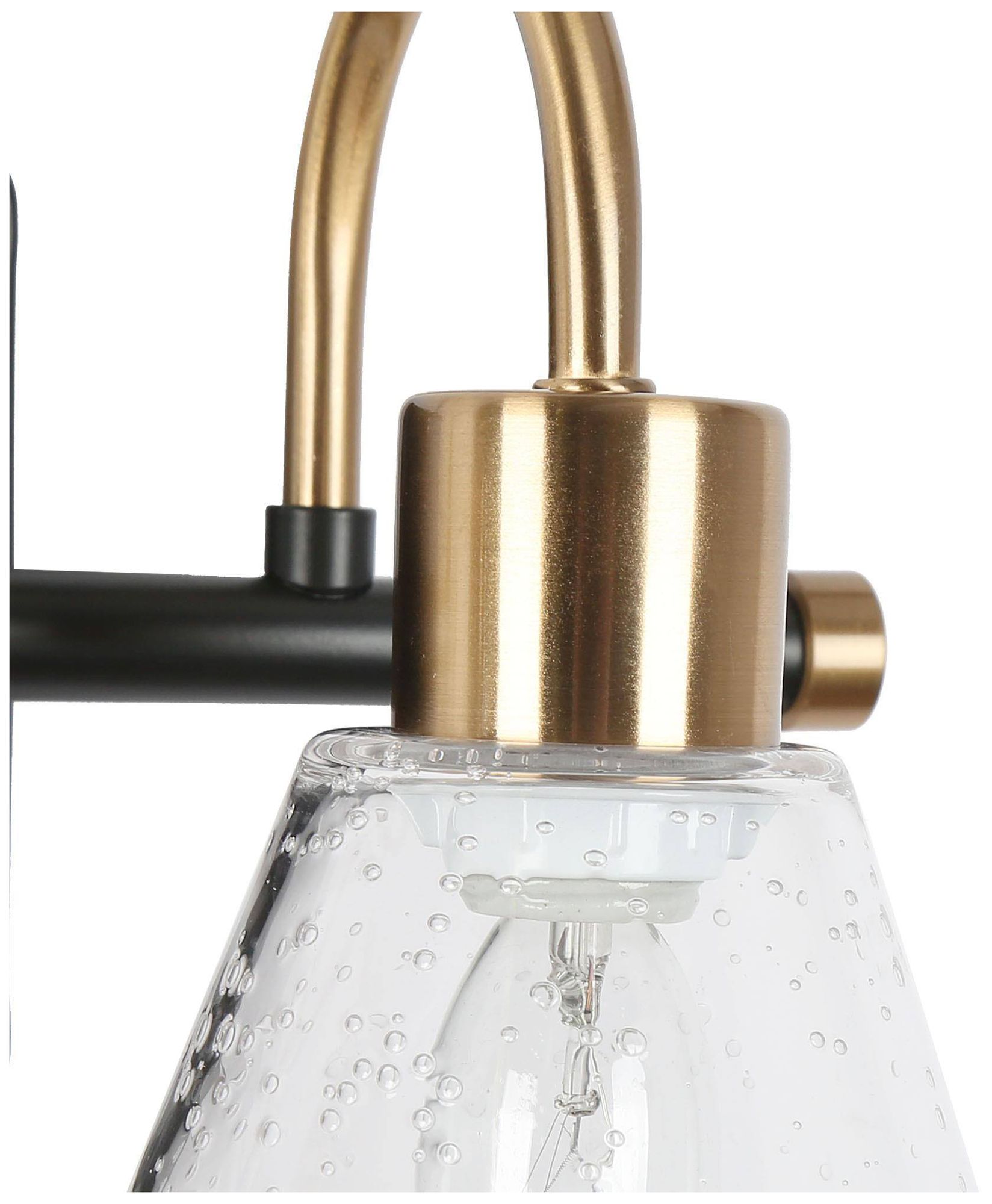 Image 2 2-Lights 13.8"W Tapered Black and Plated Copper Wall Lamp more views