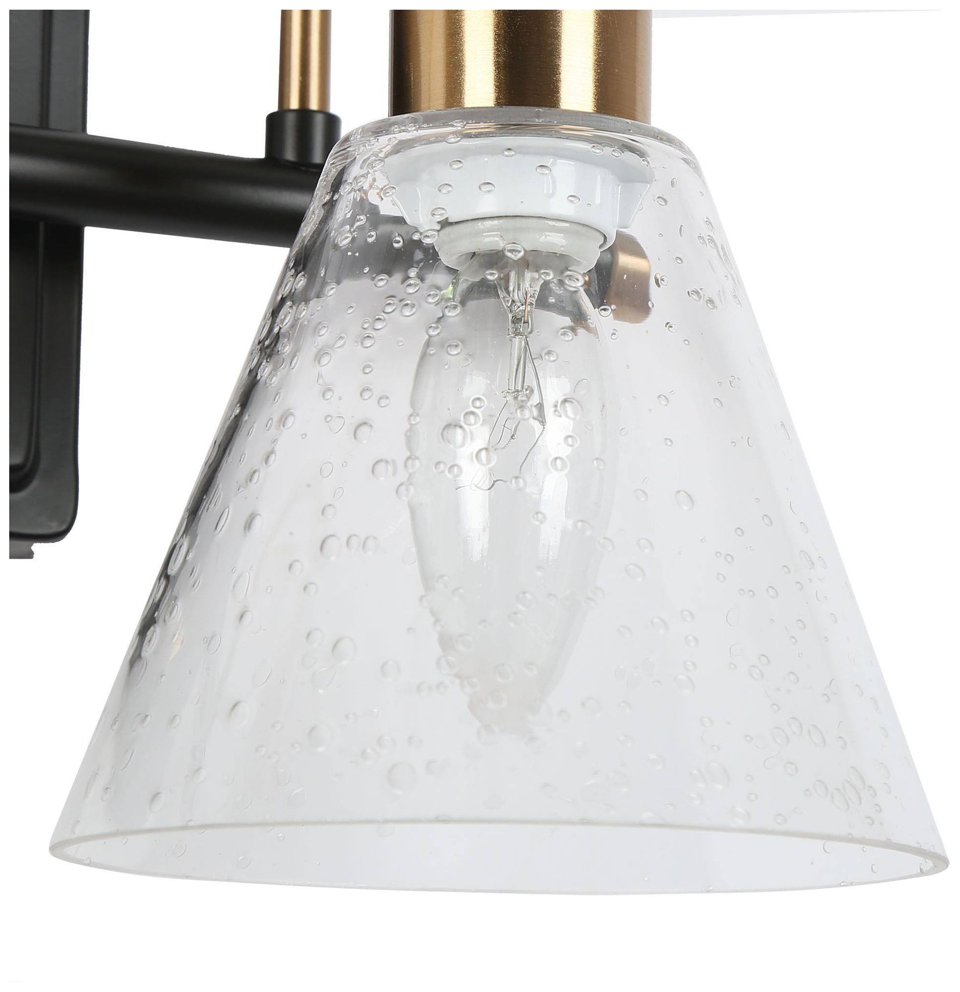 Image 3 2-Lights 13.8"W Tapered Black and Plated Copper Wall Lamp more views