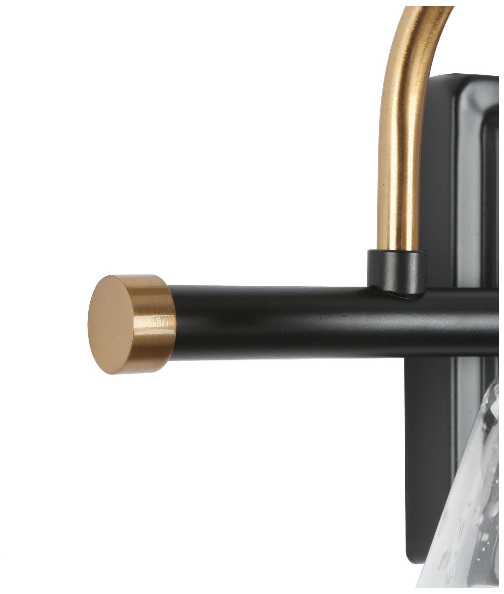 Image 4 2-Lights 13.8"W Tapered Black and Plated Copper Wall Lamp more views