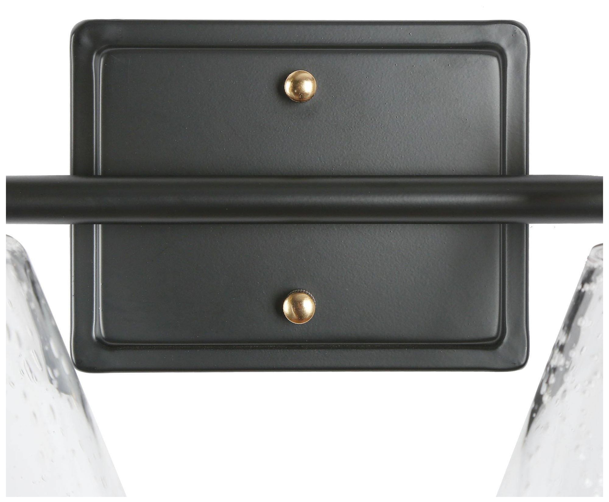 Image 5 2-Lights 13.8"W Tapered Black and Plated Copper Wall Lamp more views