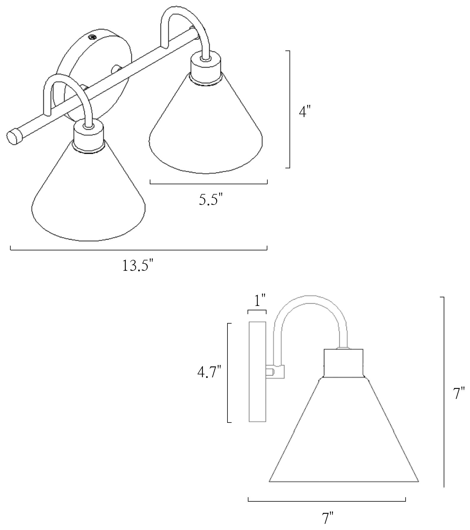 Image 5 2-Lights 13.8"W Tapered White and Plated Copper Wall Lamp more views