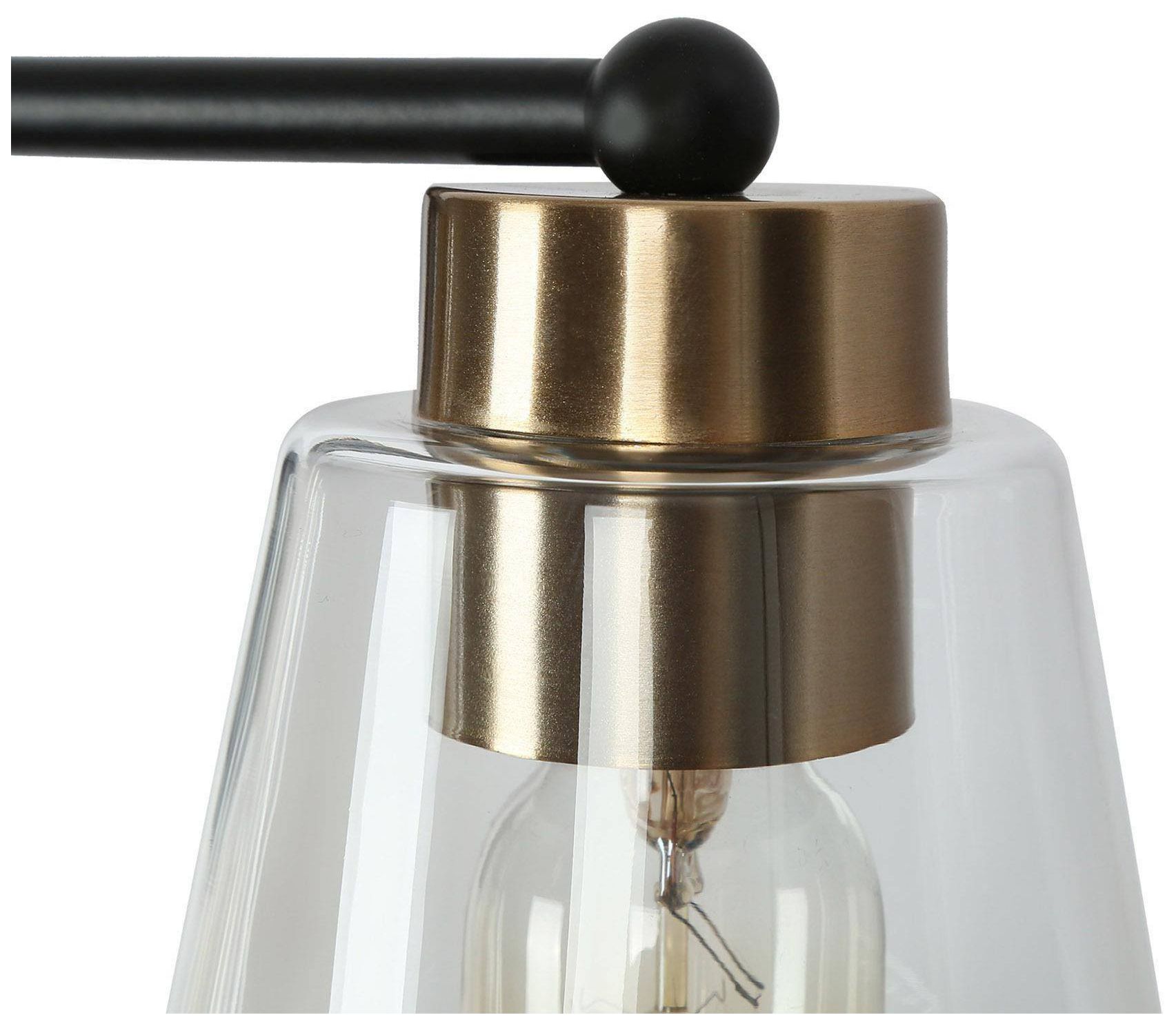 Image 2 2-Lights 13"W Tapered Black and Imitation Electroplated Copper Wall Lamp more views