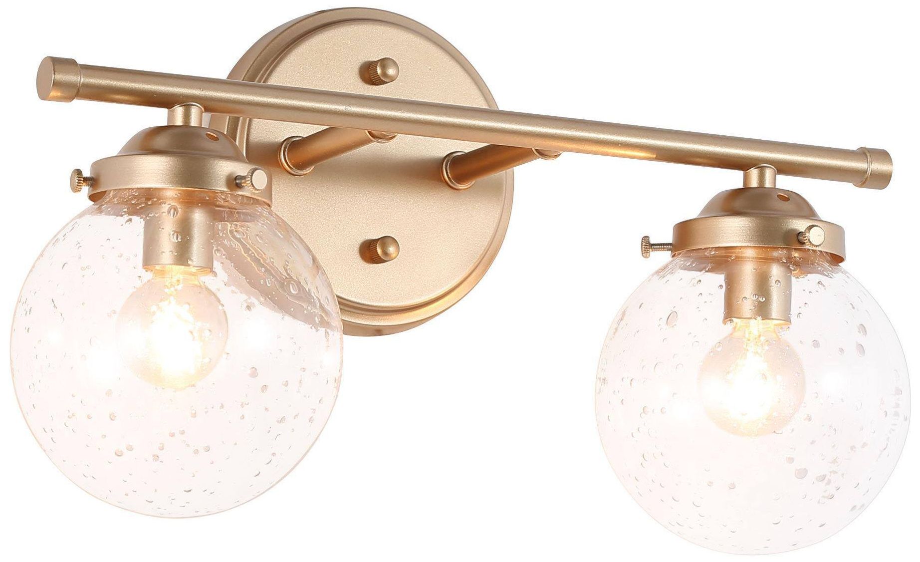 Image 2 2-Lights 14.2"W Globe Dark Gold  Wall Lamp