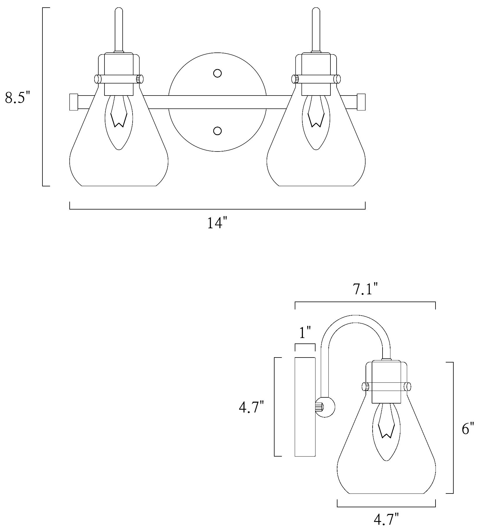 Image 6 2-Lights 14.2"W Teardrop Electroplated Natural Copper Wall Lamp more views