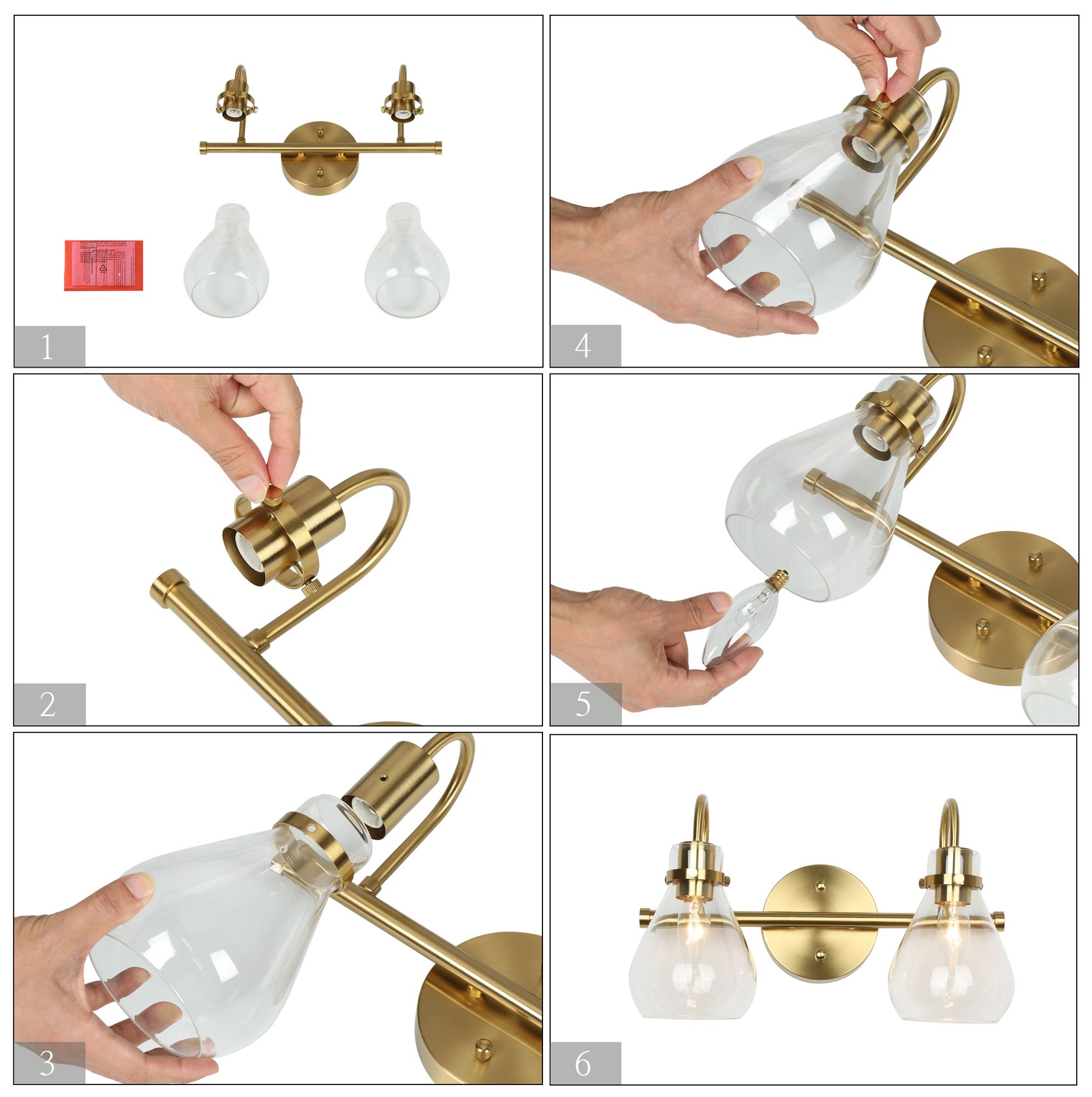 Image 7 2-Lights 14.2"W Teardrop Electroplated Natural Copper Wall Lamp more views