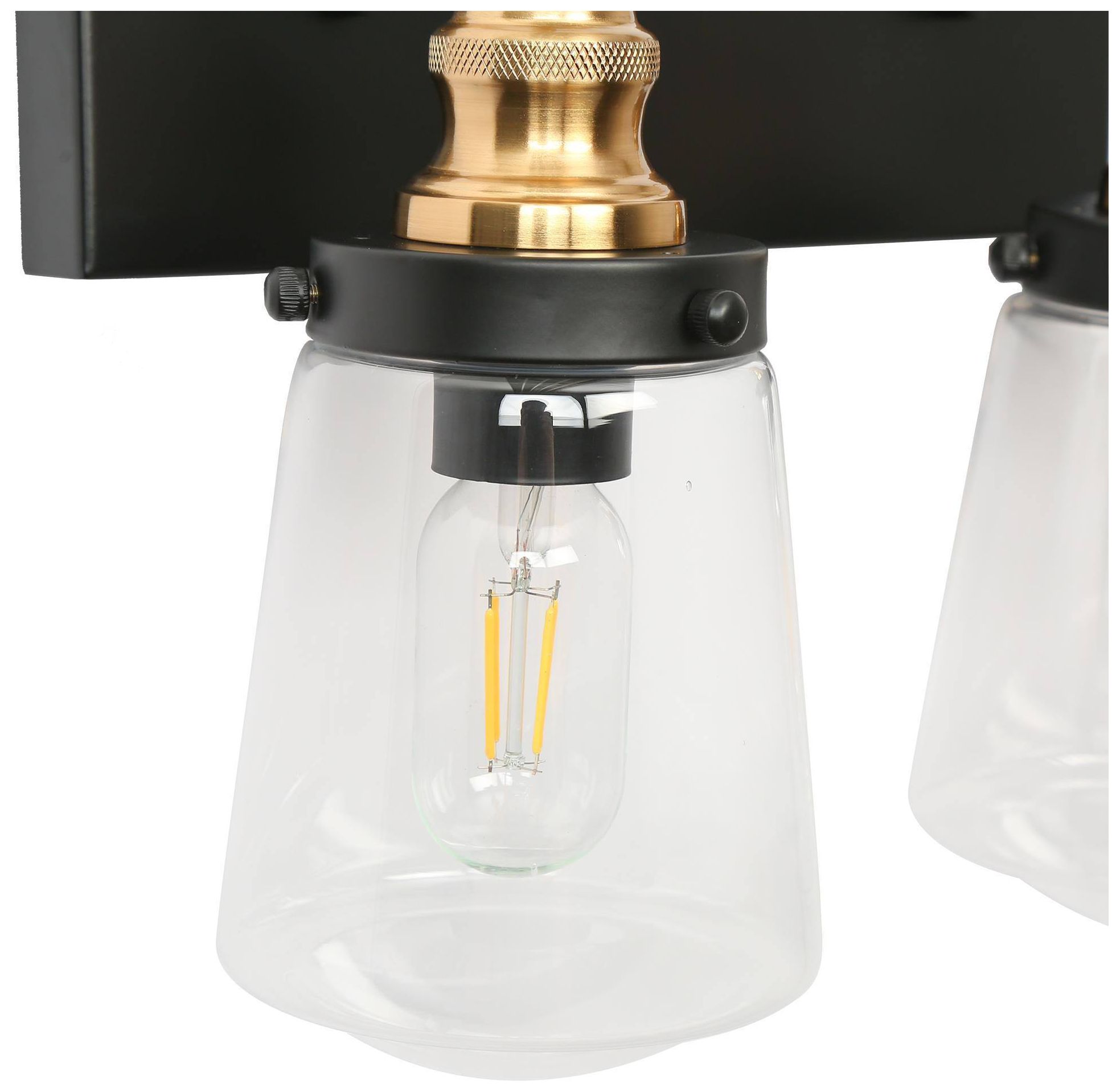 Image 5 2-Lights 15"W Bell Flat Black and Imitation Electroplated Copper Wall Lamp more views
