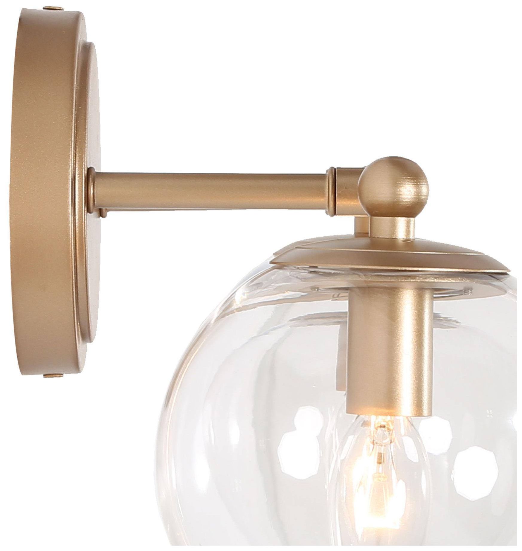Image 6 2-Lights 15"W Globe Dark Gold  Wall Lamp more views