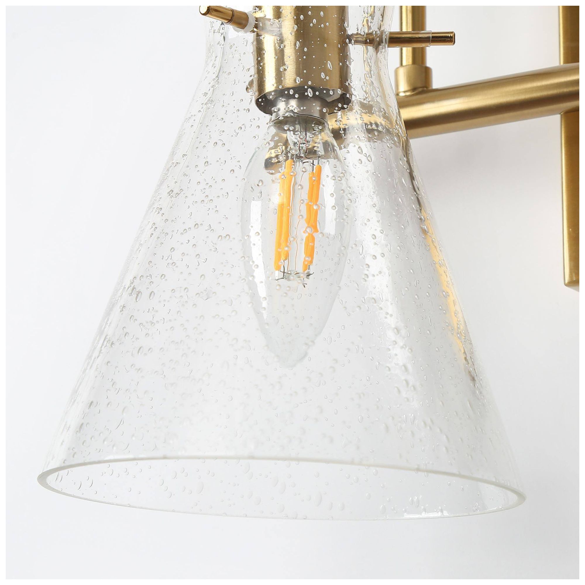 Image 3 2-Lights 15"W Tapered Plated Brass Wall Lamp more views