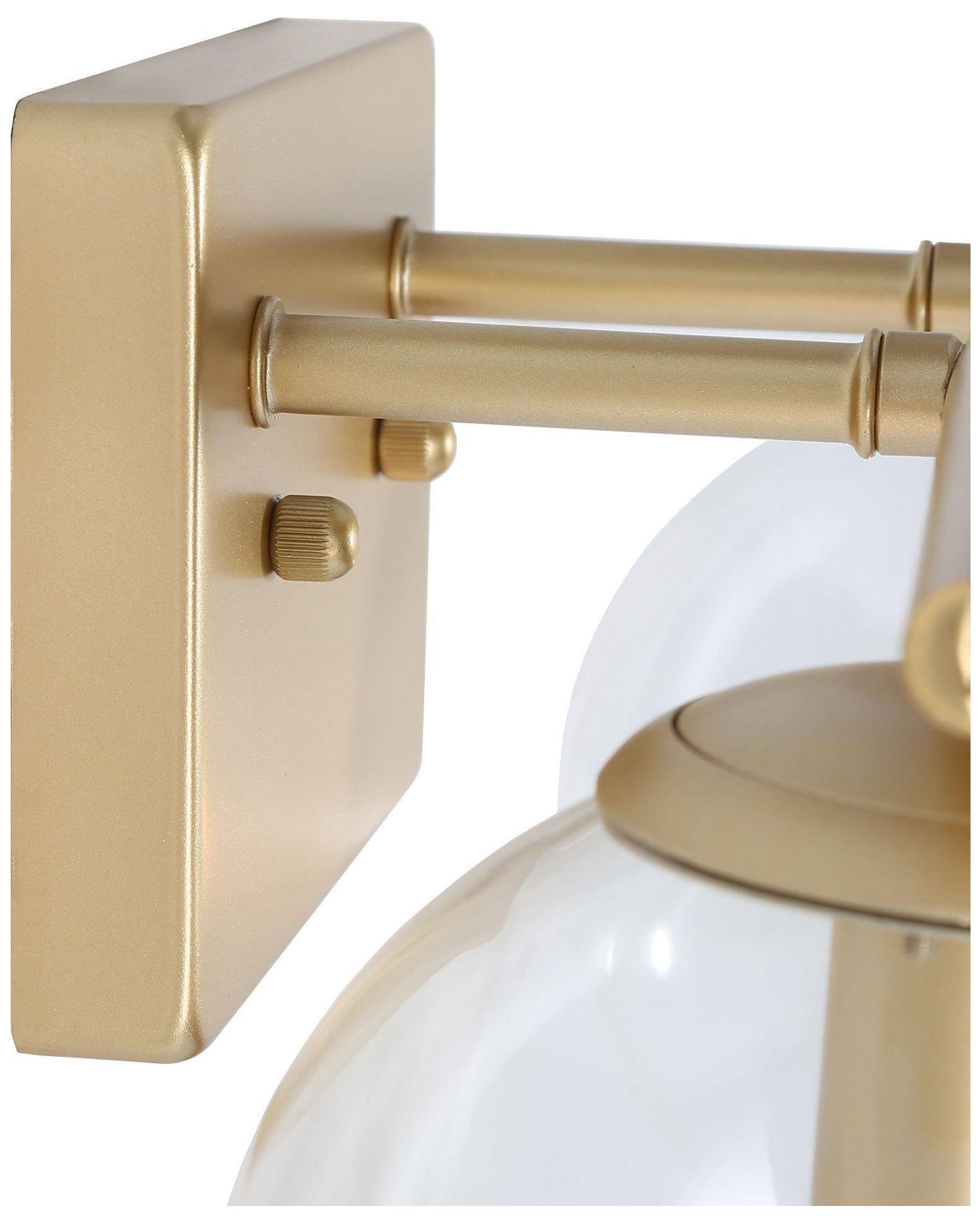 Image 2 2-Lights 16.5"W Globe Gold Wall Lamp more views