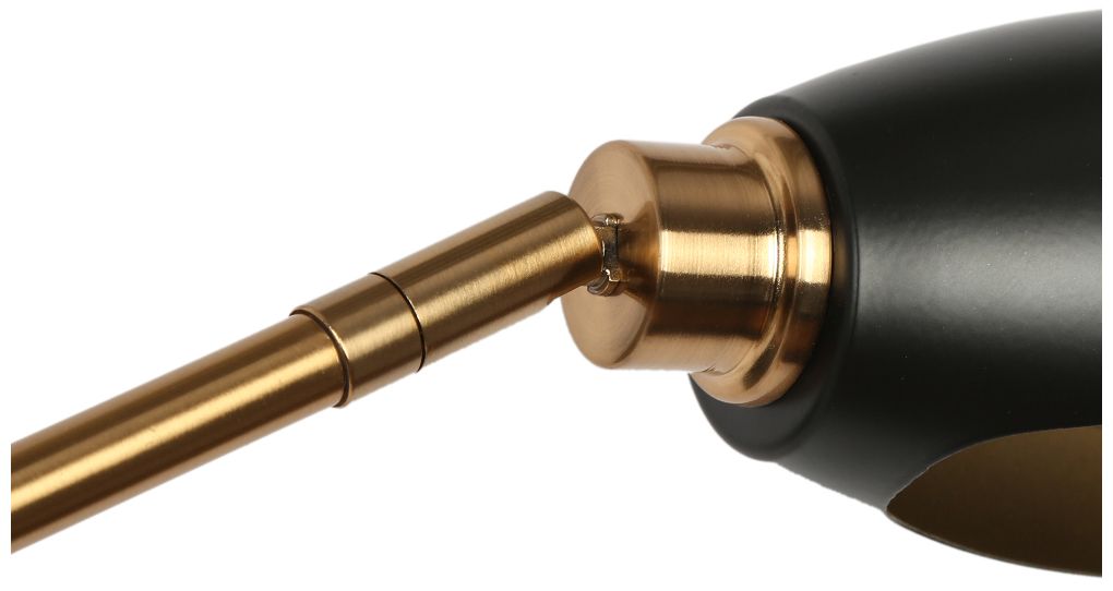 Image 4 2-Lights Matte Black and Plating Brass Wall Lamp more views