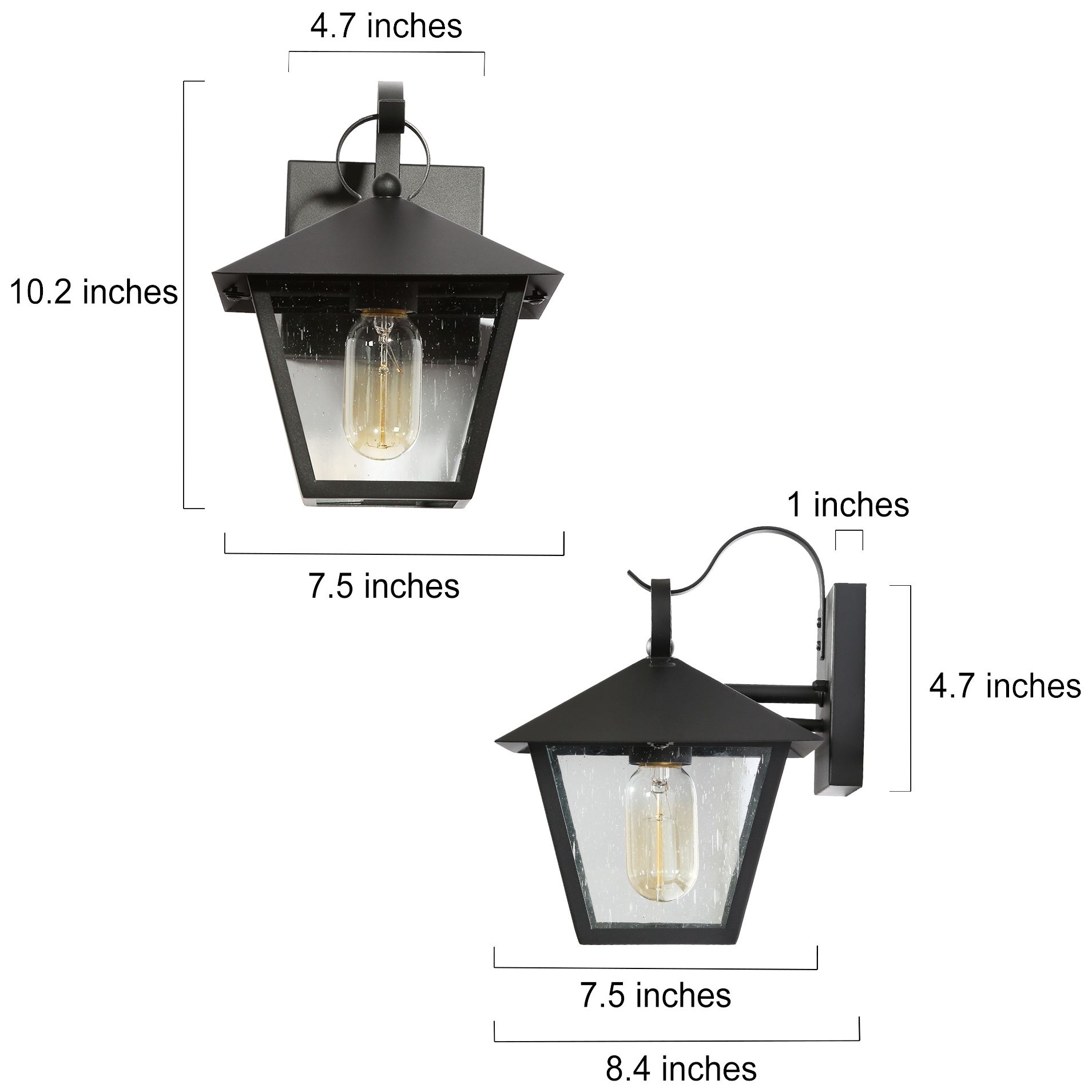 Image 4 2-Pack 10.2" High Textured Black Geometric Metal Outdoor Wall Light more views