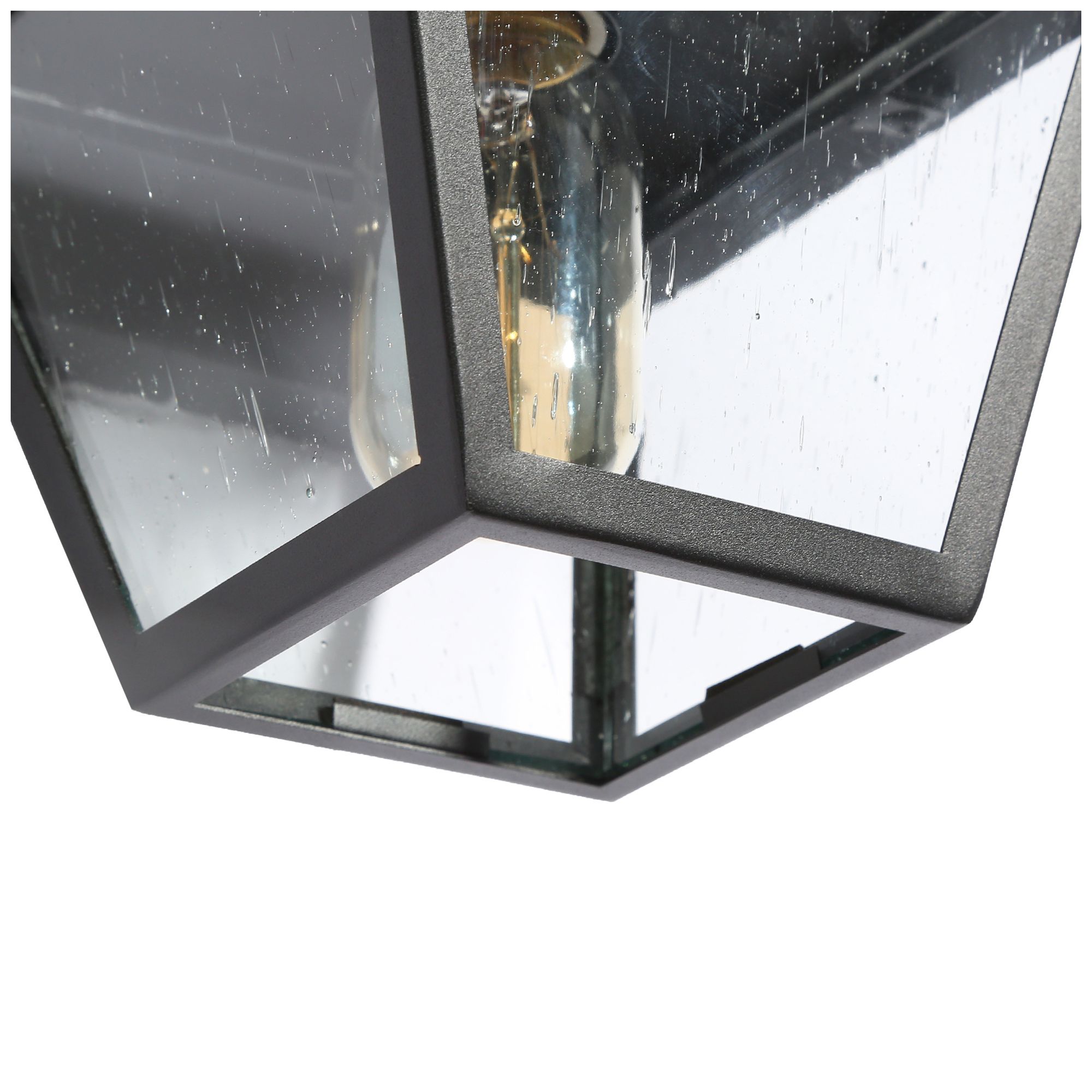 Image 6 2-Pack 10.2" High Textured Black Geometric Metal Outdoor Wall Light more views