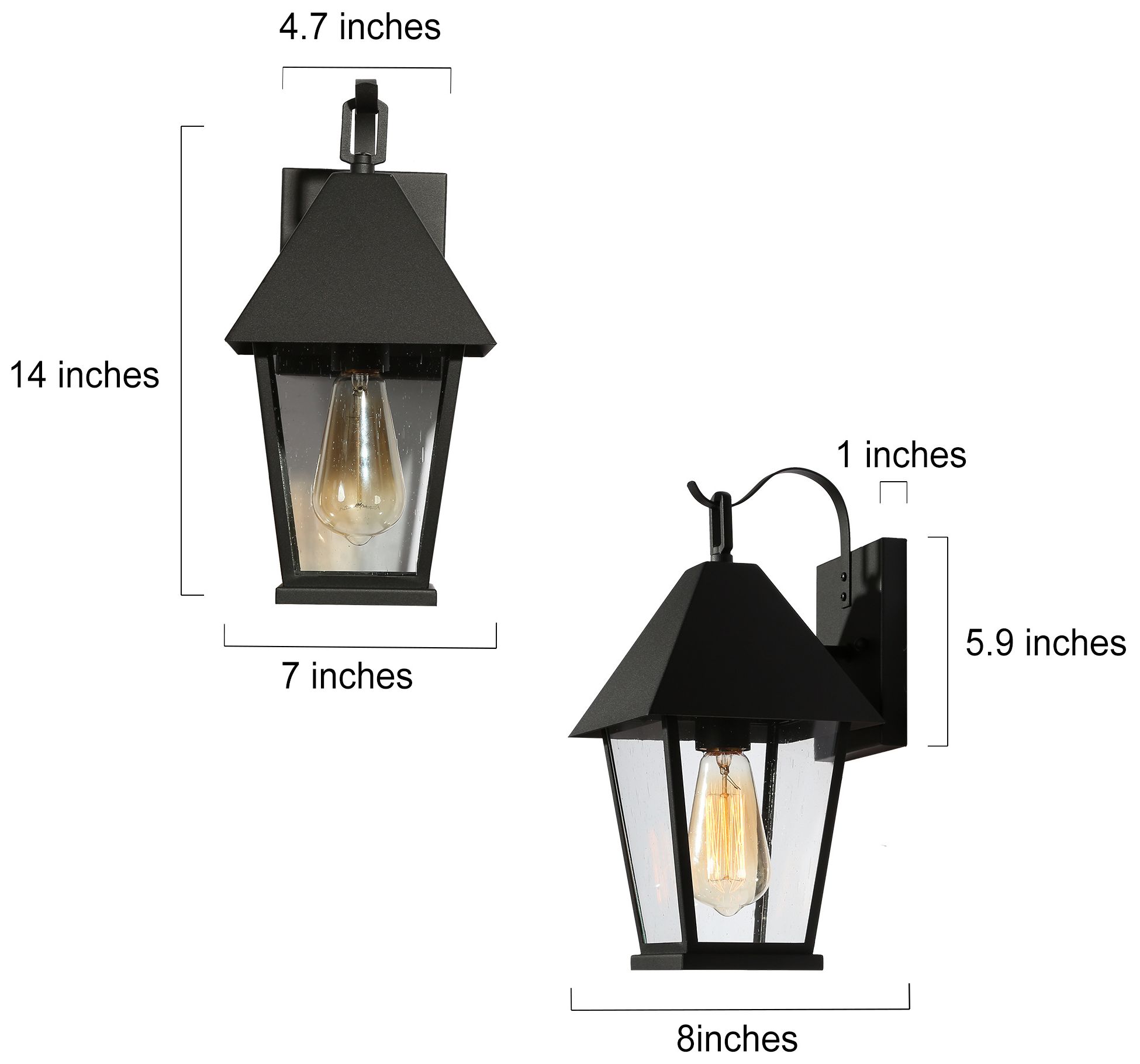 Image 4 2-Pack 13.8" High Textured Black Geometric Metal Outdoor Wall Light more views