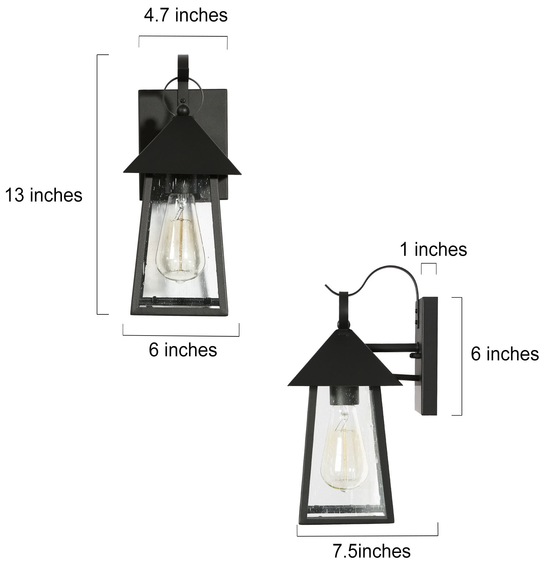 Image 4 2-Pack 13" High Textured Black Cylinder Metal Outdoor Lantern Wall Lig more views