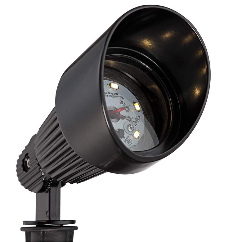 Image 2 2 Pack of Hooded Black 7 1/2" High LED Landscape Spotlights more views