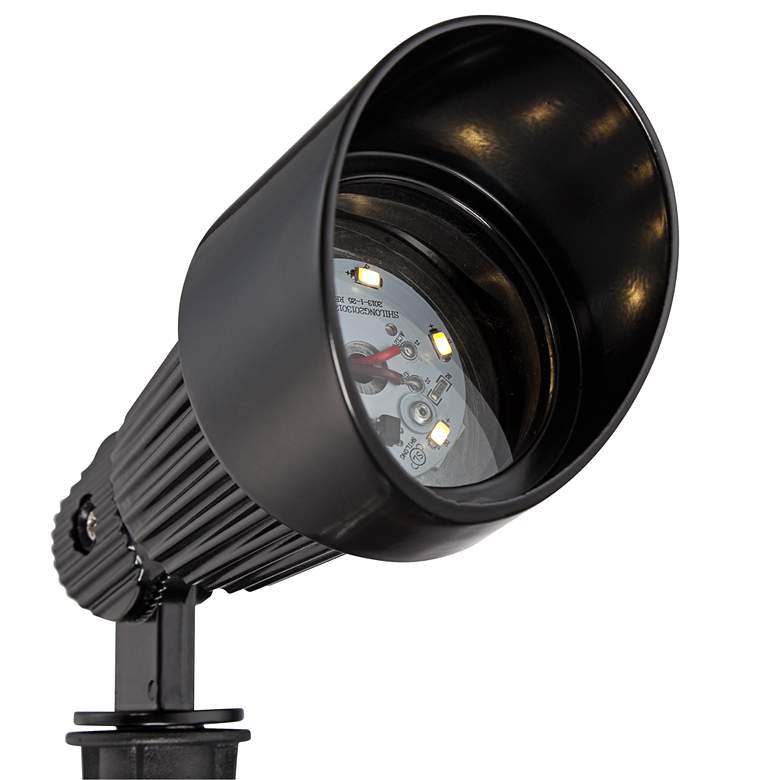 Image 2 2 Pack of Hooded Black 7 1/2 inch High LED Landscape Spotlights more views