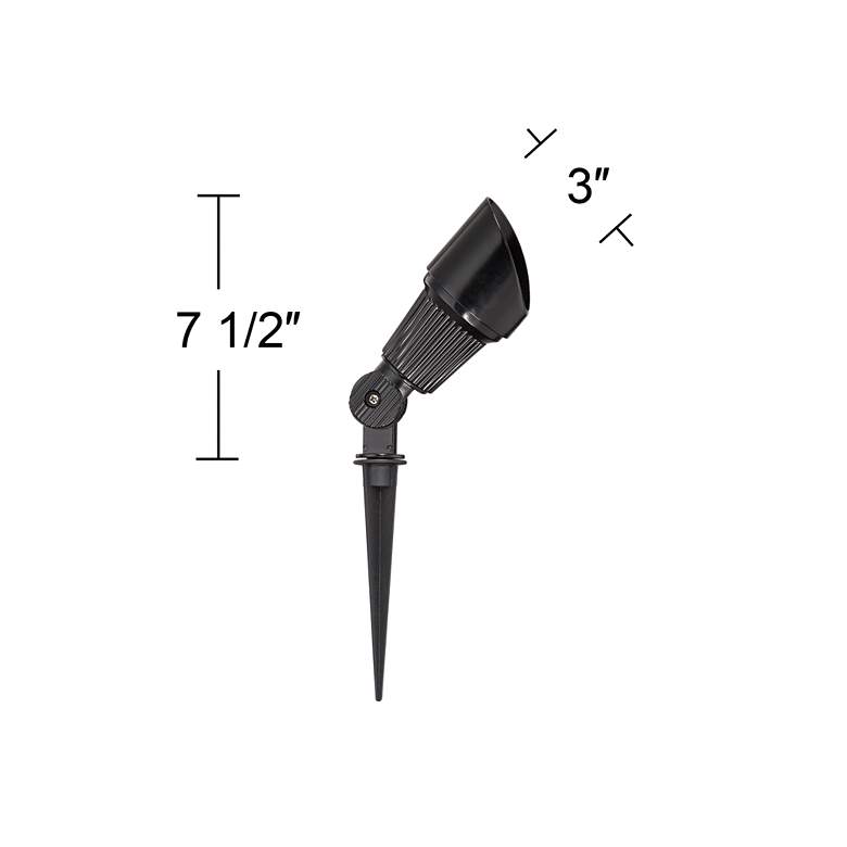 Image 7 2 Pack of Hooded Black 7 1/2" High LED Landscape Spotlights more views