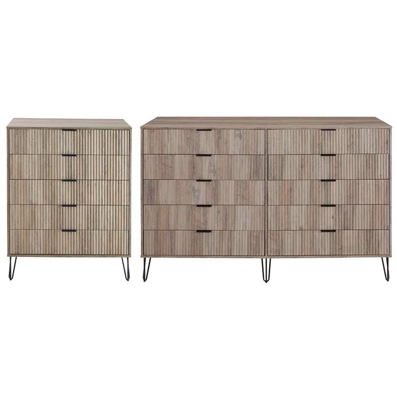 Image 1 2-Piece DUMBO 5-Drawer Tall Dresser & DUMBO 10-Drawer Double Tall Dres