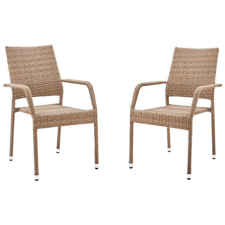 Image 1 2-Piece Genoa Patio Dining Armchair in Nature Tan Weave