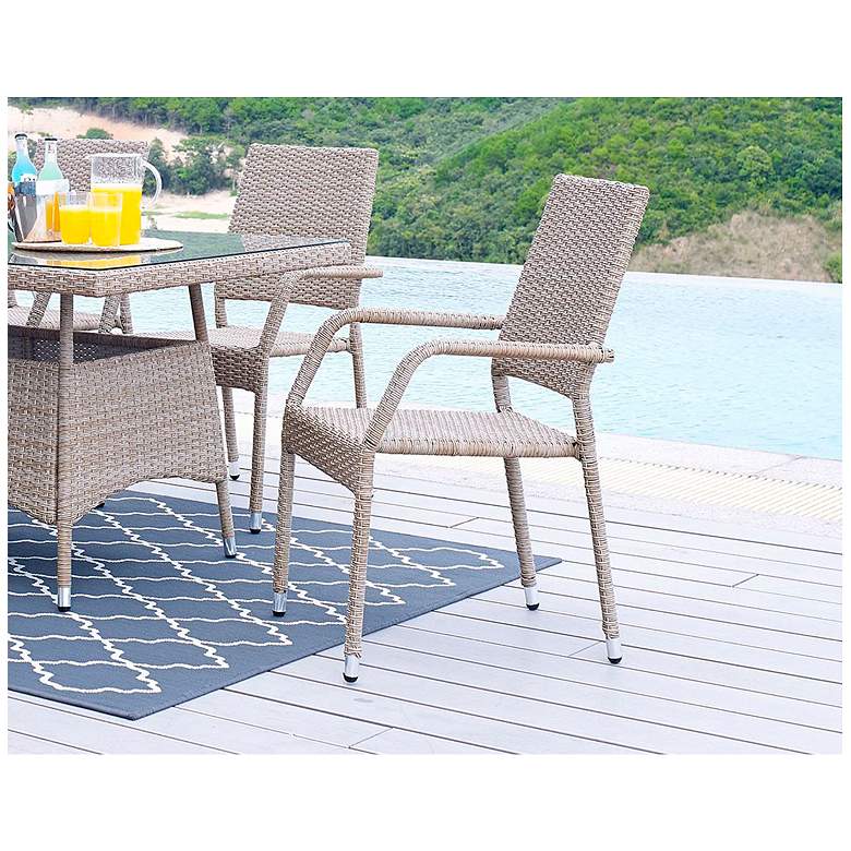 Image 2 2-Piece Genoa Patio Dining Armchair in Nature Tan Weave more views