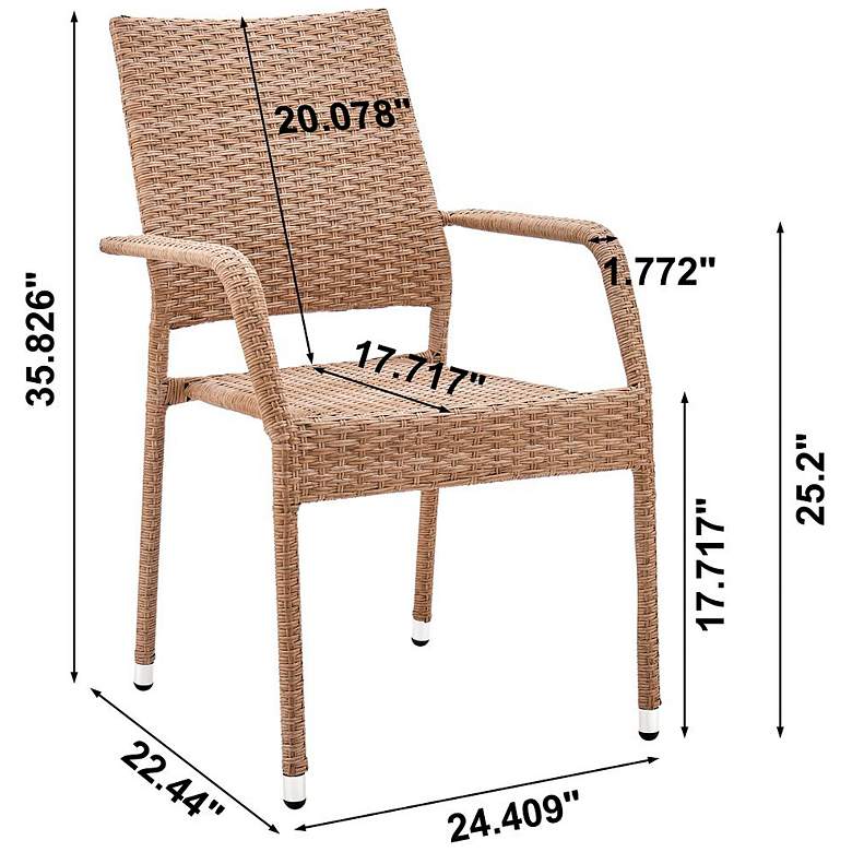 Image 3 2-Piece Genoa Patio Dining Armchair in Nature Tan Weave more views