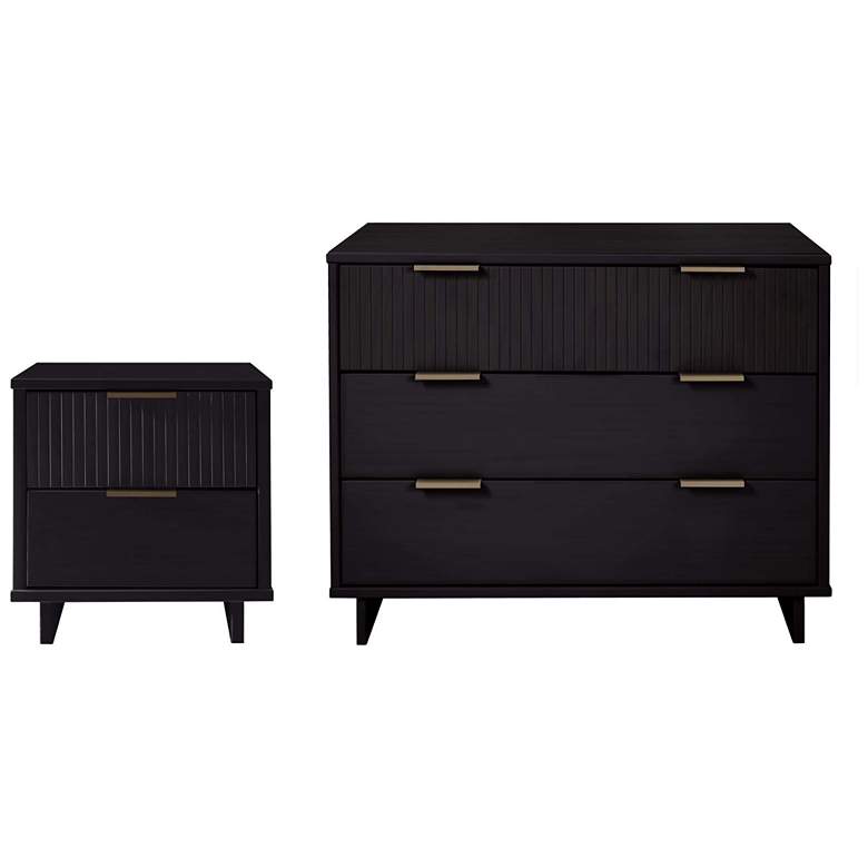 Image 1 2-Piece Granville Standard Dresser and Nightstand Set in Black