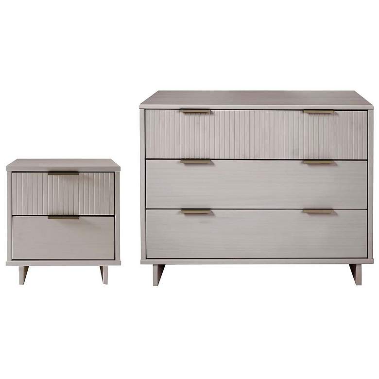 Image 1 2-Piece Granville Standard Dresser and Nightstand Set in Light Grey