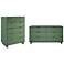 2-Piece Granville Tall Chest and Double Dresser Set in Sage Green