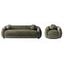 2- Piece Modern Tribeca Chenille 85.8" Sofa and Accent Chair in Olive