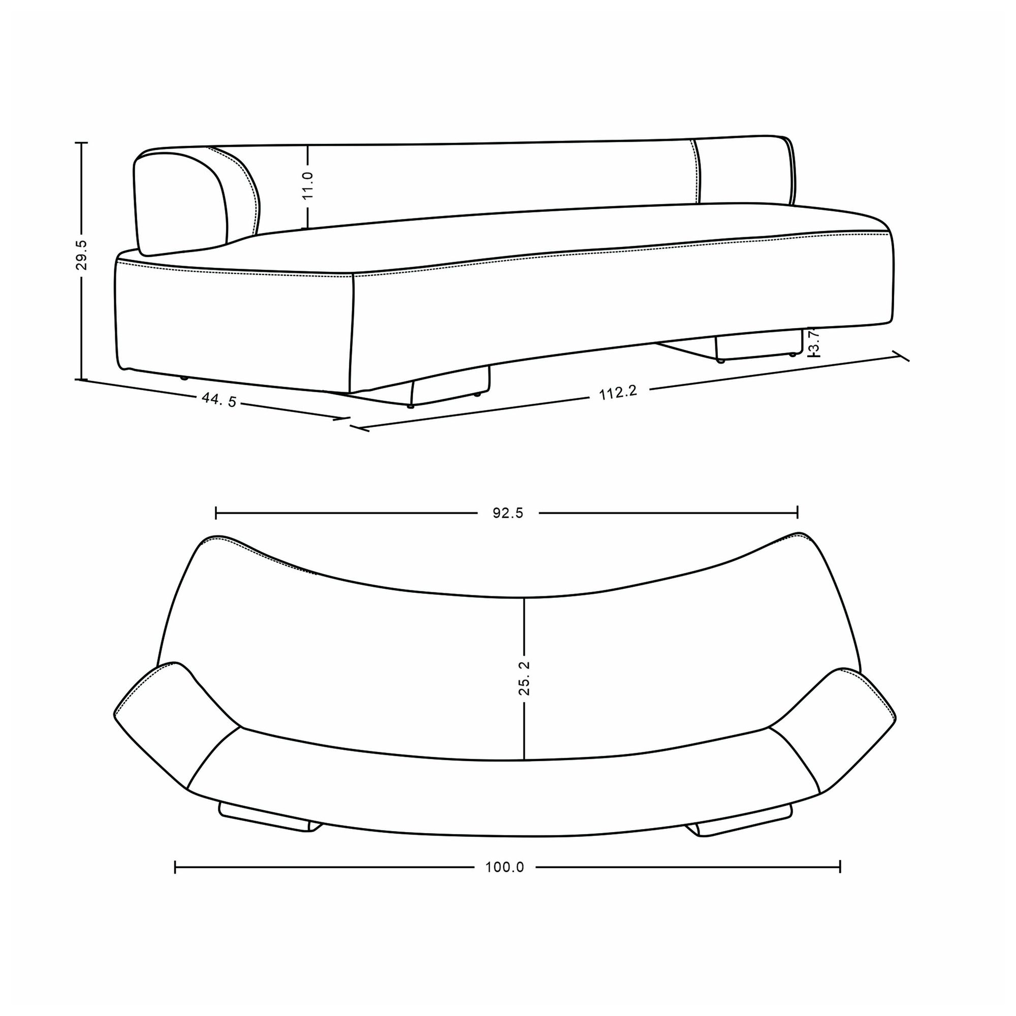 Image 5 2- Piece Modern Verandah Chenille 112" Sofa and 90.6" Sofa in Bei more views